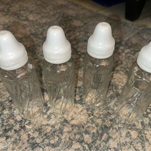 Set of 4 Glass Evenflo 8oz baby bottles